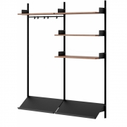 New Works - Wardrobe Regal 3 Walnuss / Schwarz