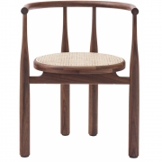 New Works - Bukowski Stuhl mit Rohrgeflecht Walnuss