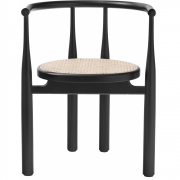 New Works - Bukowski Stuhl mit Rohrgeflecht Schwarz