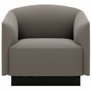 New Works - Shore Lounge Sessel mit Sockel Umber (Linara)