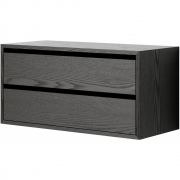 New Works - Cabinet Schrank niedrig mit Schubladen Esche schwarz