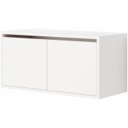 New Works - Cabinet Schrank niedrig mit Türen Weiß