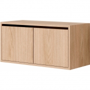 New Works - Cabinet Schrank niedrig mit Türen Eiche