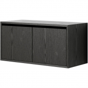 New Works - Cabinet Schrank niedrig mit Türen Esche schwarz