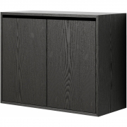 New Works - Cabinet Schrank hoch mit Türen Esche schwarz