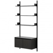 New Works - Wandregal 1900 mit Schränken niedrig 