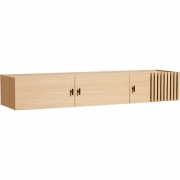 Woud - Array Sideboard wandmontiert 150 cm Eiche Weiß pigmentiert