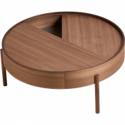 Woud - Arc Couchtisch Ø 89 cm Walnuss matt lackiert