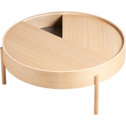 Woud - Arc Couchtisch Ø 89 cm Eiche Natur