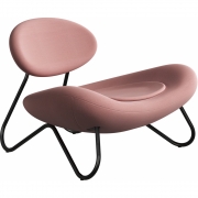 Woud - Meadow Lounge Stuhl Stahlrahmen schwarz Pink (Vidar 4 - 633)
