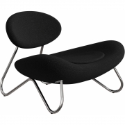 Woud - Meadow Lounge Stuhl Stahlrahmen verchromt Schwarz (Hallingdal 65 - 180)