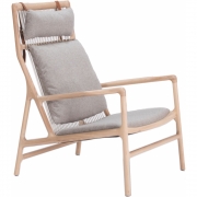 Gazzda - Dedo Lounge Sessel Flachs Archway / Eiche Weiß geölt