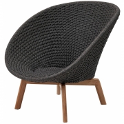 Cane-line - Peacock Loungesessel Soft Rope Dunkelgrau