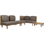 Cane-line - Arch Ecksofa mit niedrigen Armlehnen & Tisch 
