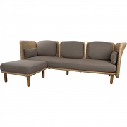 Cane-line - Arch Sofa 3-Sitzer mit niedrigen Arm-/Rückenlehnen & Chaiselongue 
