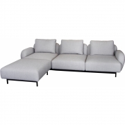 Cane-line - Aura Sofa 3-Sitzer mit niedrigen Armlehnen & Chaise Longue rechts 