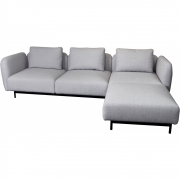 Cane-line - Aura Sofa 3-Sitzer mit hohen Armlehnen & Chaise Longue rechts 