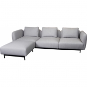 Cane-line - Aura Sofa 3-Sitzer mit hohen Armlehnen & Chaise Longue links 