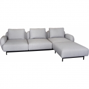 Cane-line - Aura Sofa 3-Sitzer mit niedrigen Armlehnen & Chaise Longue links 