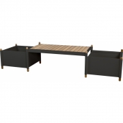 Cane-line - Sticks Bank mit 2 Pflanzengefäßen