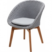 Cane-line - Peacock Sessel Teak / Hellgrau | Hellgrau (Natté)