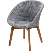 Cane-line - Peacock Sessel Teak / Hellgrau | ohne Kissen