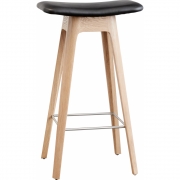 Andersen Furniture - HC1 Barhocker Ledersitz Schwarz (Gestell: Eiche)