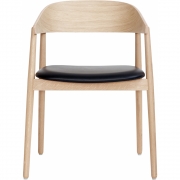 Andersen Furniture - AC2 Stuhl mit Armlehne Ledersitz Schwarz / Eiche weiß matt