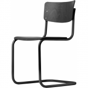 Thonet - S 43 Freischwinger TP 29 Schwarz Beize (Gestell: Schwarz TS 9005)