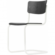 Thonet - S 43 Freischwinger TP 29 Schwarz Beize (Gestell: Reinweiß TS 9010)