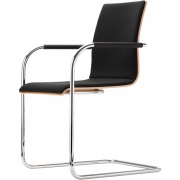 Thonet - S 53 PF Freischwinger Step 60999 Schwarz (Schale: Eiche aufgehellt)