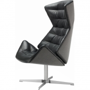 Thonet - 808 Lounge-Sessel Nappaleder 622 Nero / Revive 154 (Gestell: Chrom)