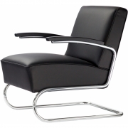Thonet - S 411 Freischwingersessel Nappaleder 622 Nero (Gestell: Chrom Standard)