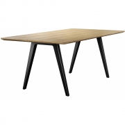 Thonet - 1500 Tisch Eiche TP 107 Aufgehellt (Gestell: RAL 9005 Tiefschwarz)