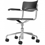 Thonet - S 43 FDR Drehsessel Schwarz (Gestell: Chrom)