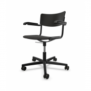 Thonet - S 43 FDR Drehsessel Schwarz (Gestell: Aluminium Schwarz)