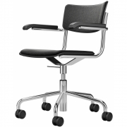 Thonet - S 43 PVFDR Drehsessel Schwarz/ Step 60999 (Gestell: Chrom)