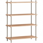 Moebe - Shelving System s.115.1.A Regal, Einfach Eiche/Warmes Grau