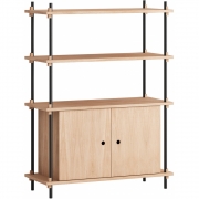 Moebe - Shelving System s.115.1.B Regal, Einfach Eiche/Schwarz