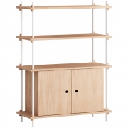 Moebe - Shelving System s.115.1.B Regal, Einfach Eiche/Weiß