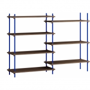 Moebe - Shelving System s.115.2.A Regal, Doppelt Eiche geräuchert/Tiefblau