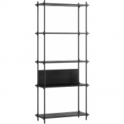 Moebe - Shelving System s.200.1.A Regal, Einfach Schwarz/Schwarz