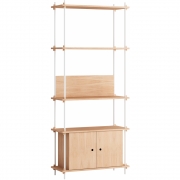 Moebe - Shelving System s.200.1.B Regal, Einfach Eiche/Weiß