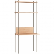 Moebe - Shelving System s.200.1.D Regal, Einfach Eiche/Warmes Grau