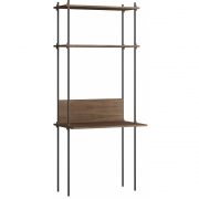 Moebe - Shelving System s.200.1.D Regal, Einfach Eiche geräuchert/Schwarz