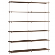 Moebe - Shelving System s.200.2.B Regal, Doppelt Eiche geräuchert/Weiß