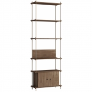 Moebe - Shelving System s.255.1.B Regal, Einfach Eiche geräuchert/Warmes Grau