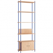 Moebe - Shelving System s.255.1.B Regal, Einfach Eiche/Tiefblau
