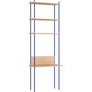 Moebe - Shelving System s.255.1.D Regal, Einfach Eiche/Tiefblau
