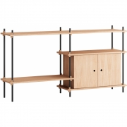 Moebe - Shelving System s.85.2.C Regal, Doppelt Eiche/Schwarz